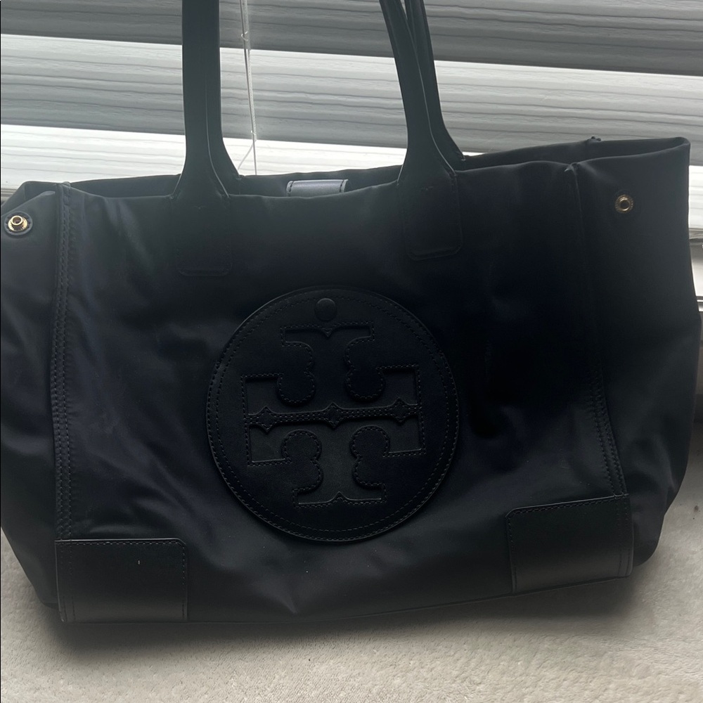 Tory Burch Small Black Ella Tote Bag